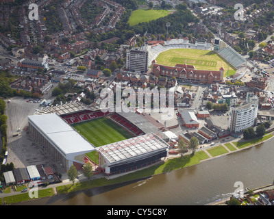 Notts Forest Football Stadium, and Trent Bridge Cricket Ground, Nottingham, East Midlands, England, UK Stock Photo