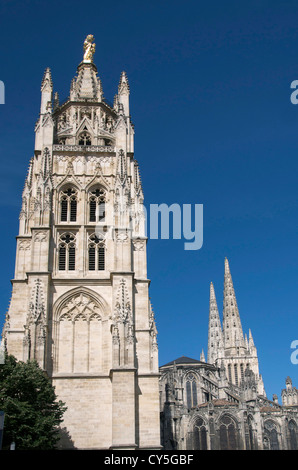 Bordeaux, Saint Andre Cathedral and Pey Berland Tower, Gironde, Nouvelle Aquitaine, France, Europe Stock Photo