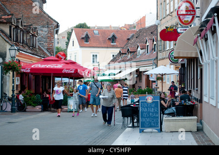 Cafes and bars, Tkalciceva street, Zagreb, Croatia Stock Photo