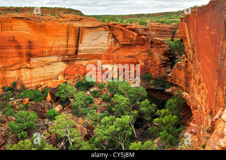 High walls of  Watarrka (Kings Canyon). Stock Photo