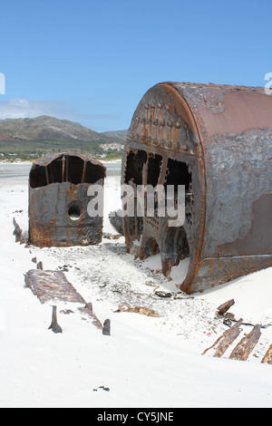 Shipwreck Kakapo at the beach of kommetjie with blue sky Stock Photo