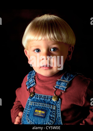 PORTRAIT OF THREE YEAR OLD BOY Stock Photo