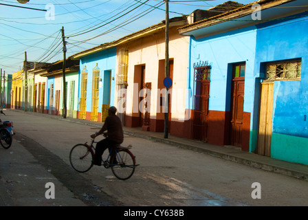 Cyclist in the street Trinidad Stock Photo