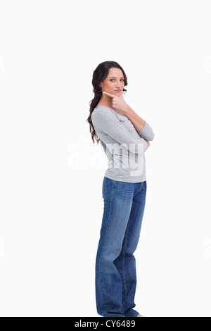 Side view of thoughtful woman Stock Photo