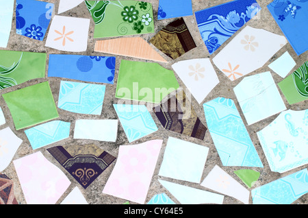 pattern of the wall made from broken tile Stock Photo