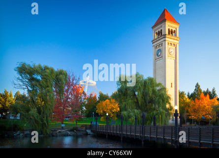 The Spokane clock tower in Riverfront Park in Spokane, Washington Stock Photo