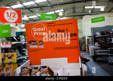 Great price   Buy 1 Get 1 free  Bogof offers in Homebase British home improvement store, Formby, Merseyside, UK Stock Photo