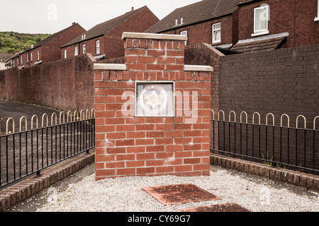 Monument to the Red Hand Commando unit in Rathcoole, Belfast. Stock Photo