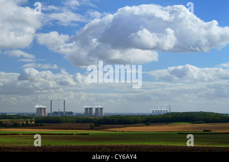 UK,Nottinghamshire,West Burton & Cottam Power Stations Stock Photo