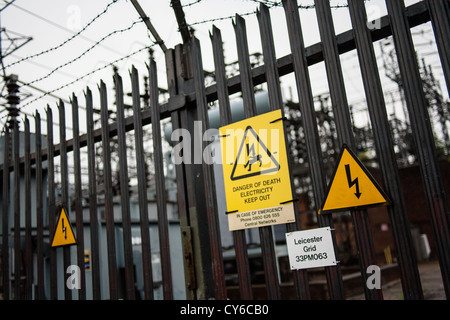 National grid power substation in the city of Leicester, England. Stock Photo