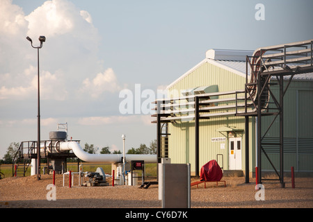 A gas pipeline in Alberta, Canada, piping natural gas south. Stock Photo