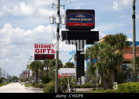 signs for gift shops hotels restaurants and shopping on highway 192 kissimmee florida usa Stock Photo