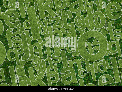 Abstract alphabet image with letter mix from grass Stock Photo