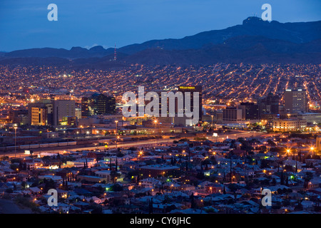 OVERLOOK DOWNTOWN SKYLINE EL PASO TEXAS USA Stock Photo