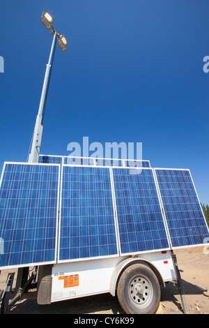 Solar lighting at a tar sands mine. Stock Photo