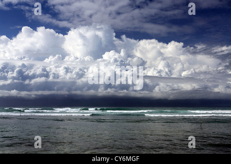 Thick storm cloud bank over the Indian Ocean near Koggala in Sri Lanka Stock Photo