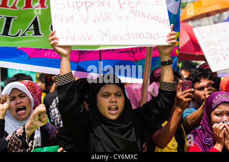 Filipino Muslim peace rally Stock Photo