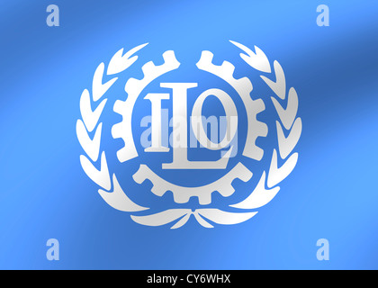 ILO - International Labour Organization logo symbol flag Stock Photo