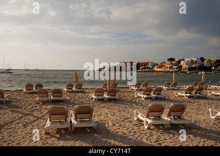 Deserted beach in the Mediterranean island of Ibiza, Spain. Stock Photo