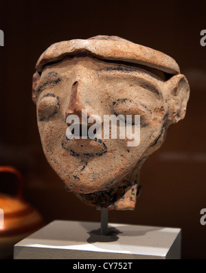 Terracotta male head Late Cypriot III  ca.1200–1050 B.C.12cm Cyprus Greek Greece Stock Photo