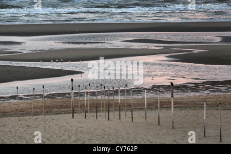 Beach of De Haan, Flanders, Belgium Stock Photo
