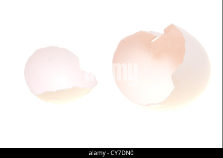 Broken egg shell isolated on white background Stock Photo