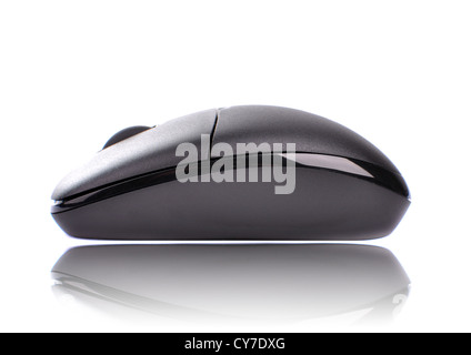 Black Wireless Computer Mouse Isolated On White Stock Photo