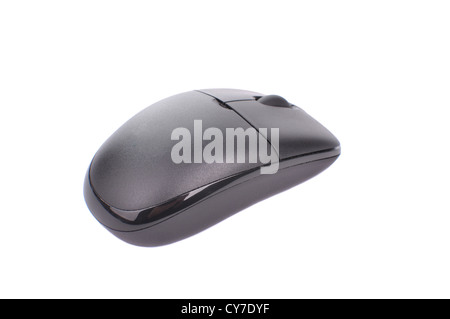 Black Wireless Computer Mouse Isolated On White Stock Photo