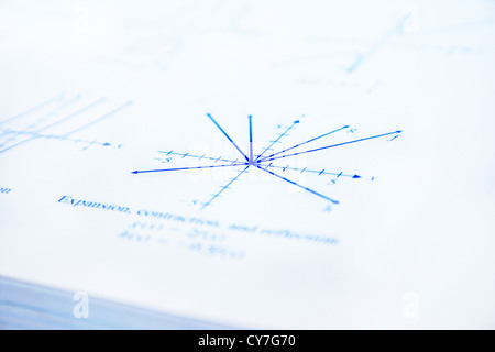 Mathematical rational functions on gray background. Stock Photo