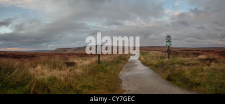 Peak District moorland at the Snake Pass summit Stock Photo