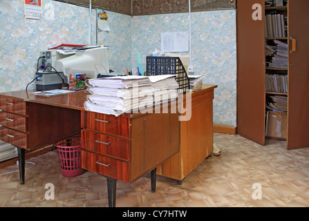 heap of the papers on table in office Stock Photo