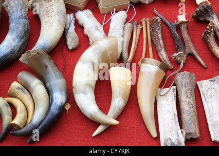 caucasian souvenirs on red table Stock Photo