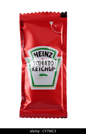 Sachet of Heinz Tomato Ketchup Stock Photo