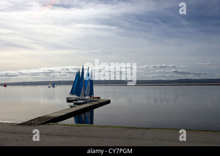 Sailing boats on Marine Lake in West Kirby Wirral UK Stock Photo