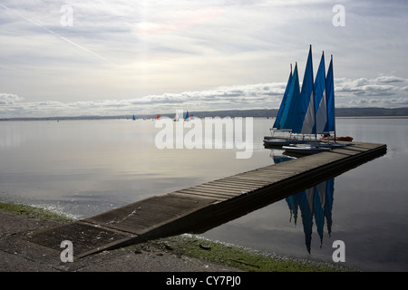 Sailing boats on Marine Lake in West Kirby Wirral UK Stock Photo