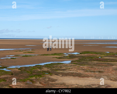 The River Dee estuary with tide out in West Kirby Wirral UK Stock Photo