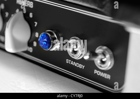 vintage guitar blues amplifier detail Stock Photo