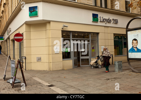 Lloyds-TSB bank one of the biggest bailouts from the british government taxpayer, Commercial Street branch Newport Wales UK. Stock Photo