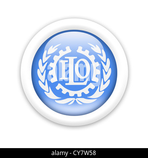 ILO / International Labour Organization logo symbol flag Stock Photo