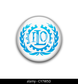 ILO / International Labour Organization logo symbol flag Stock Photo