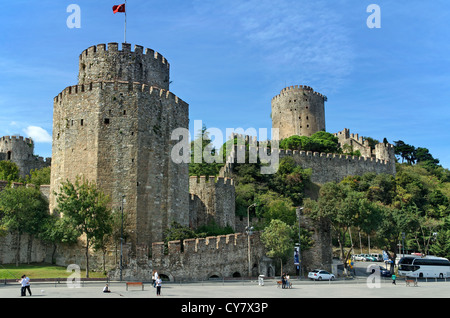 Rumeli Fortress on the European Bosphorus, Istanbul, Turkey. Stock Photo