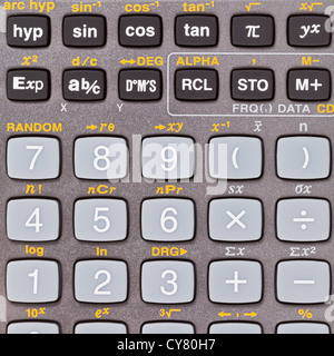 keys of scientific calculator with mathematical functions close up Stock Photo