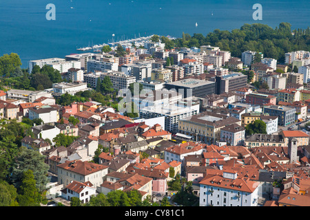 CITYSCAPE OF LOCARNO, LAKE MAGGIORE, LAGO MAGGIORE, TICINO, SWITZERLAND Stock Photo