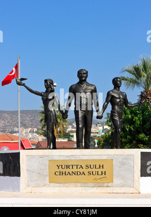 Statue and Memorial of Atatuerk in Kusadasi, Turkey Stock Photo