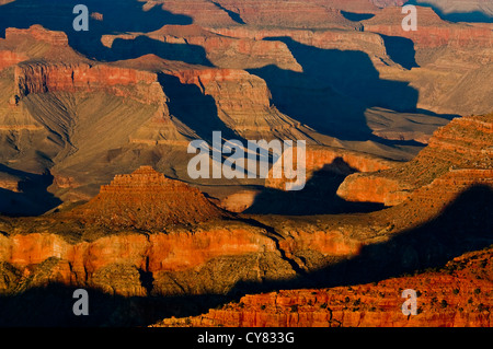 Looking into the Grand Canyon from the South Rim, Grand Canyon National Park, Arizona Stock Photo