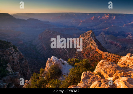 Sunset from Grandview Point, South Rim, Grand Canyon National Park, Arizona Stock Photo