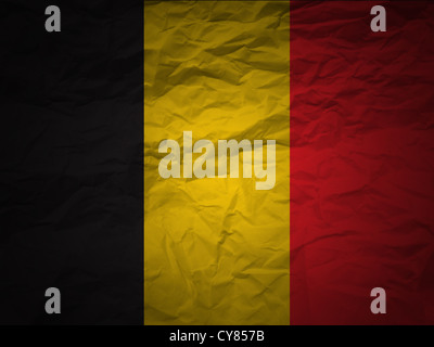 Belgium flag on a grunge paper background. Stock Photo