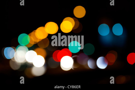 Defocused abstract colorful lights background. Natural bokeh patten Stock Photo