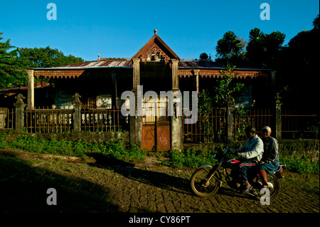 Old French Colonial House,Joffreville City, Madagascar Stock Photo