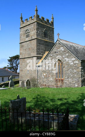 parish church Zennor Cornwall England UK Stock Photo